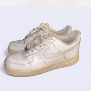 Nike Low-Top Leather Sneakers in White and Cream